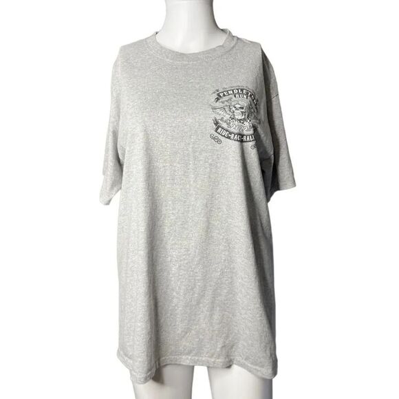 Pendleton Run Skull Short Sleeve Graphic Tee Grey & Black Size Medium - Picture 3 of 4